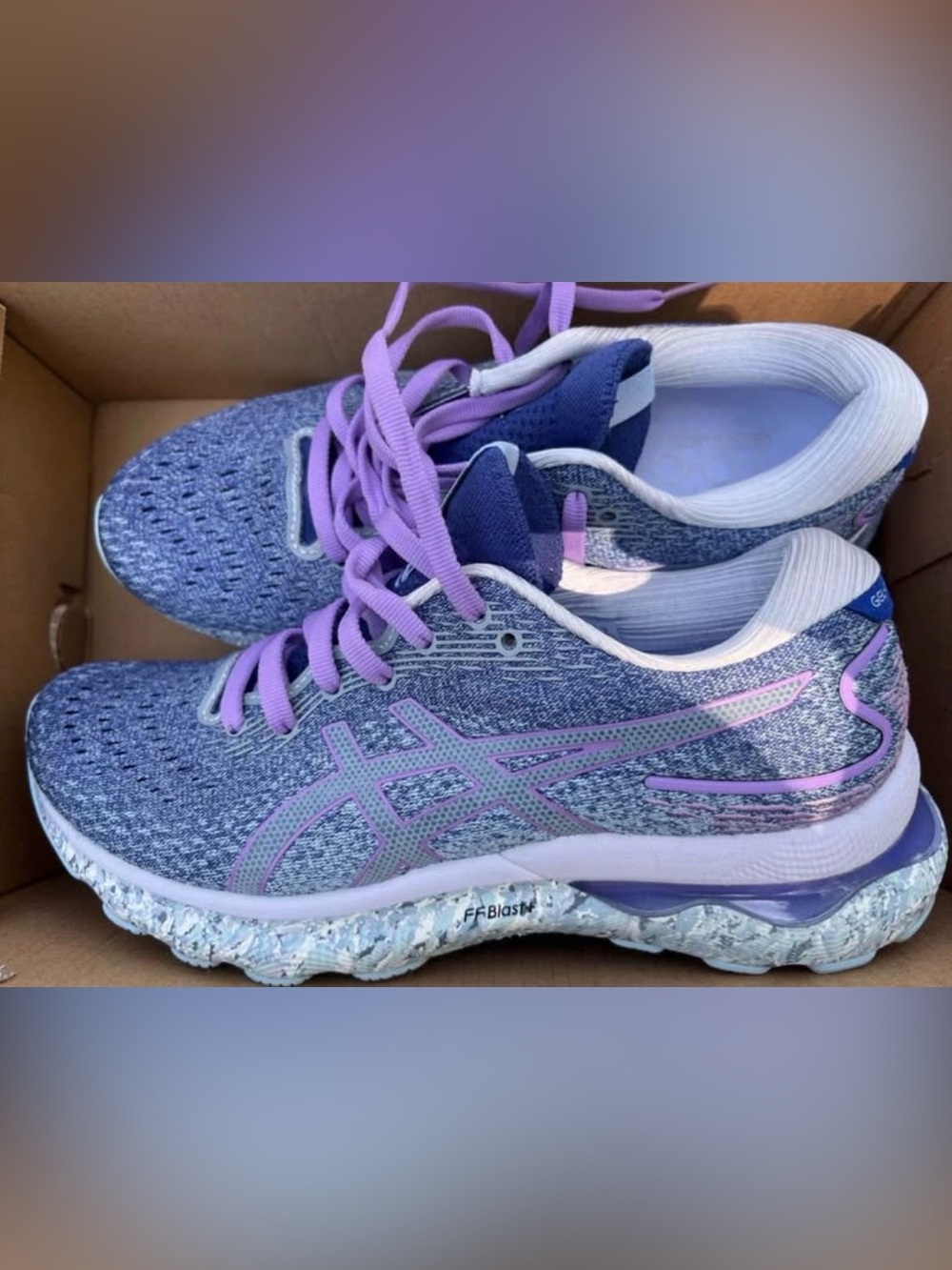 Like New! ASICS size 7 Lavender and Navy Women's Athletic Running Shoes